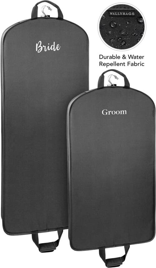 Wallybags 60 Inch & 40 Inch Deluxe Travel Garment Bag, Black Bride & Groom In Black