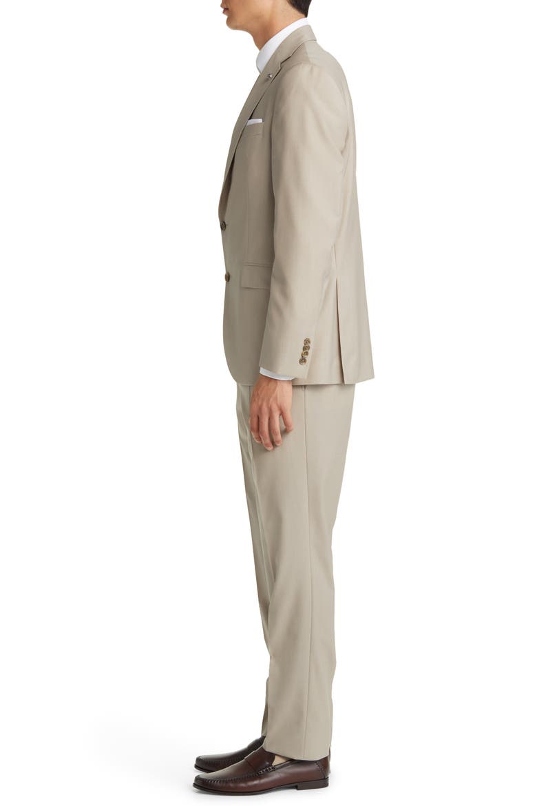 Esprit Soft Constructed Solid Wool Suit, Alternate, color, TAN