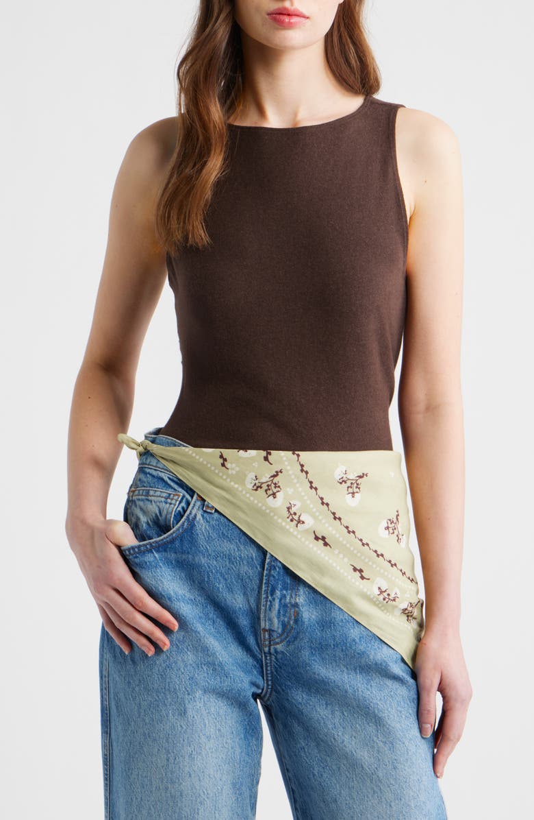 rag & bone Floral Western Bandana, Alternate, color, Pastel Green Floral