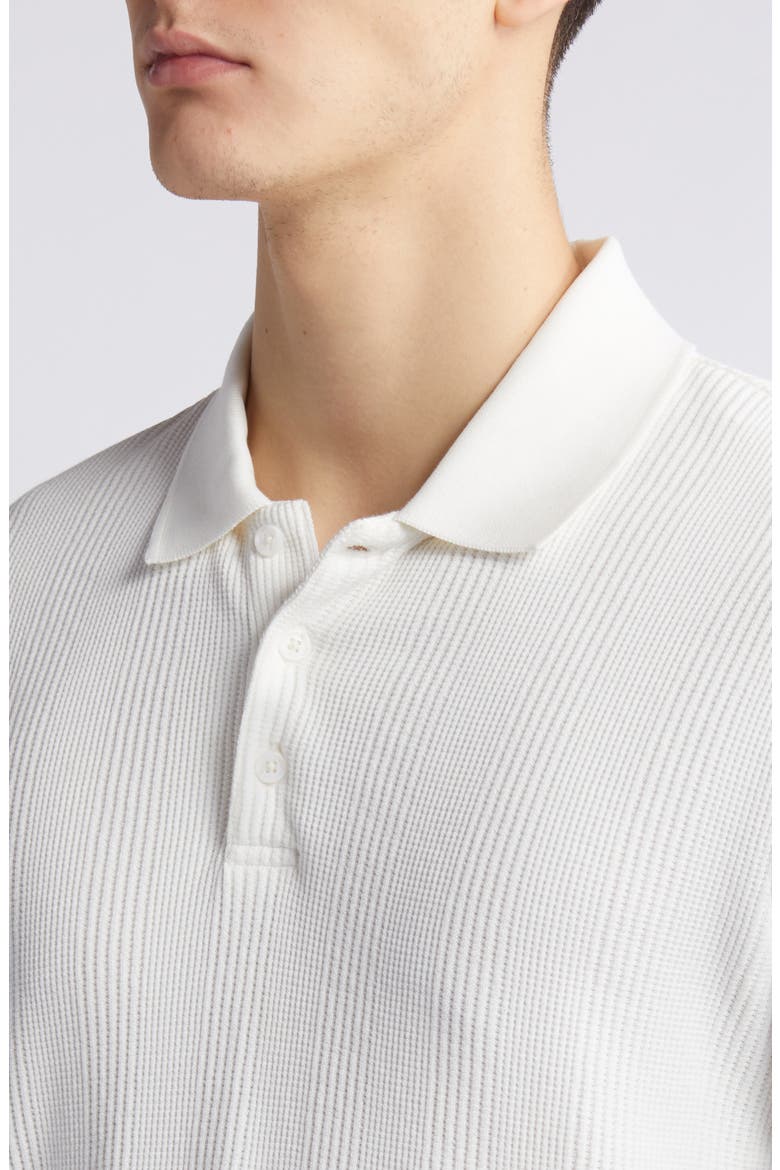 Textured Stretch Cotton Polo, Alternate, color, OFF WHITE