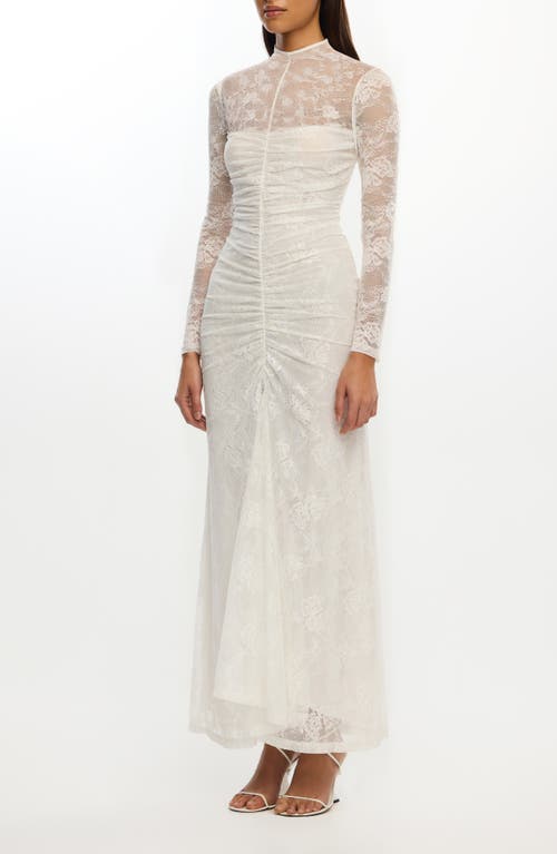 Significant Other Nida Long Sleeve Stretch Lace Gown In White