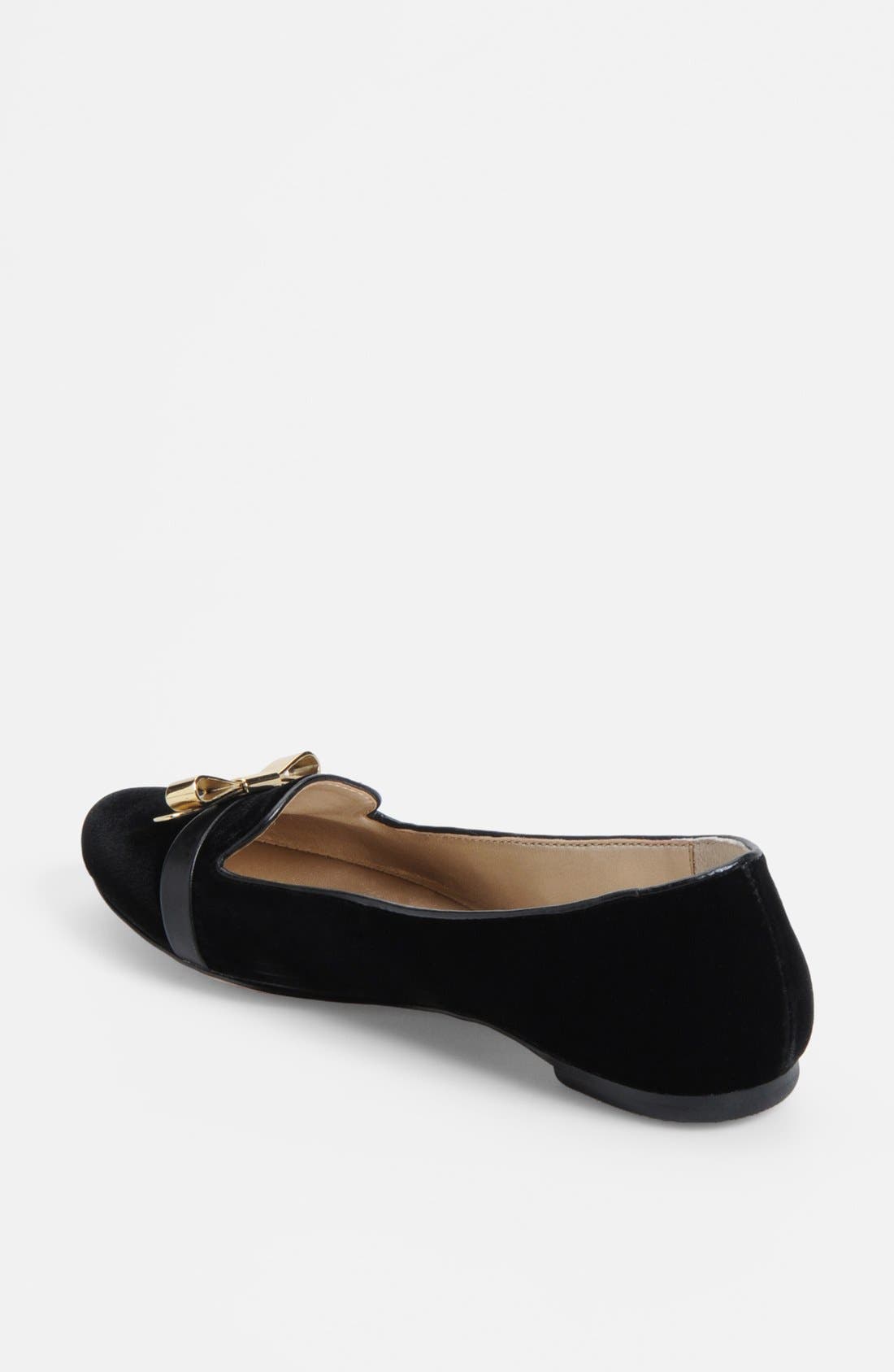 'Nylah' Flat, Alternate, color, BLACK