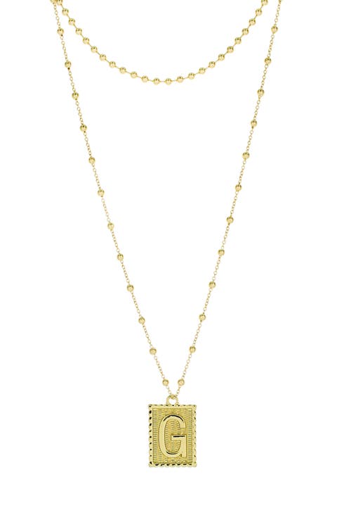 Initial B Dot Layered Pendant Necklace