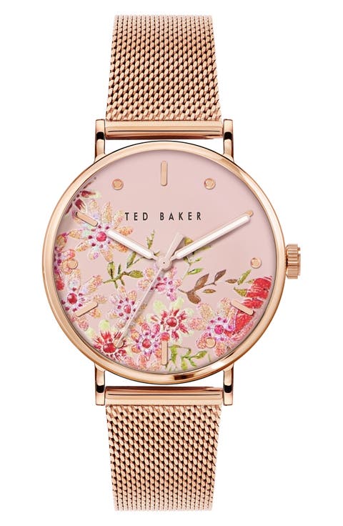 Phylipa Retro Mesh Strap Watch, 37mm