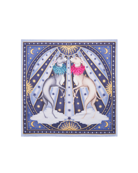 Catherine Rowe Pet Portraits Whippet Silk Square Scarf