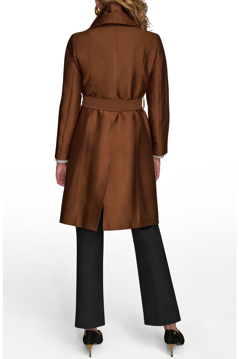 Double Collar Cotton Blend Trench Coat, Alternate, color, TOBACCO