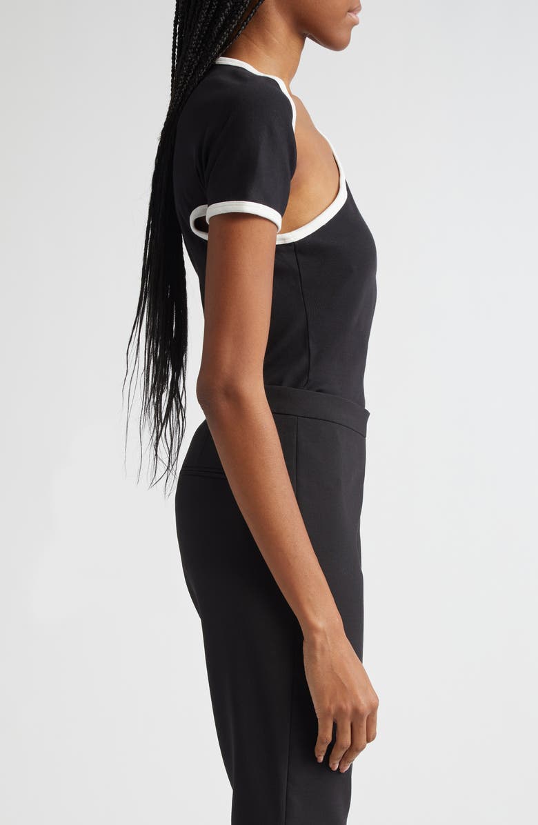 Courrèges Slash Cutout Contrast T-Shirt, Alternate, color, 