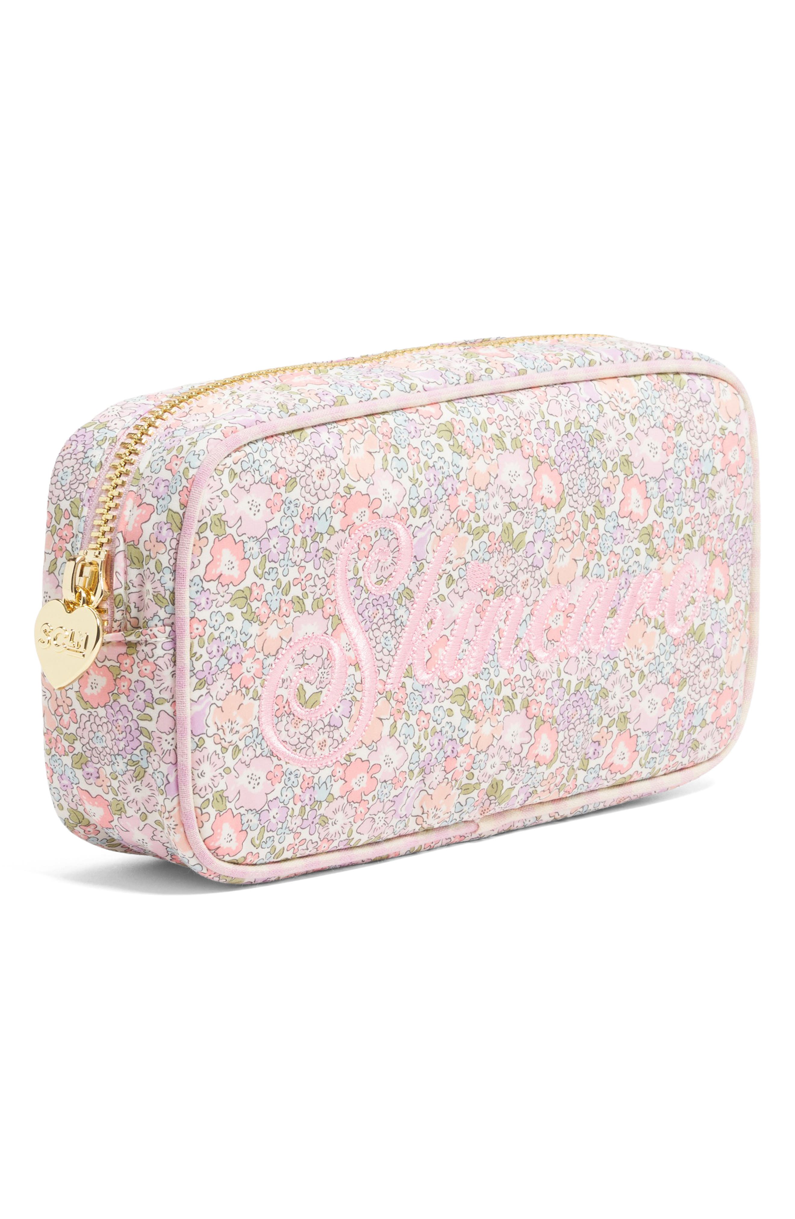 Stoney Clover Lane x Liberty Small Skincare Embroidered Cotton Pouch, Alternate, color, Michelle
