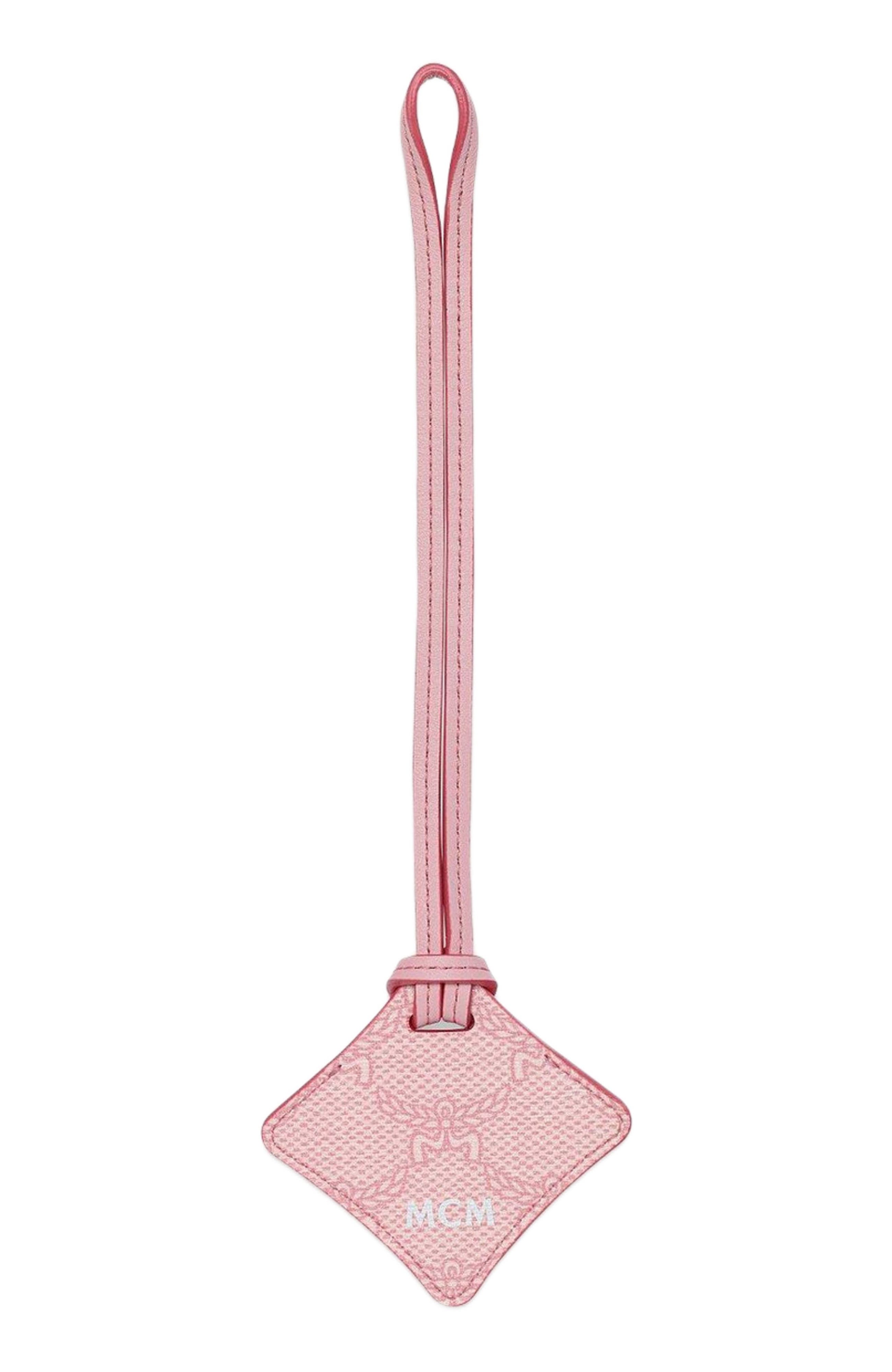 MCM Ottomar AirTag Luggage Charm in Lauretos, Main, color, Silver Pink