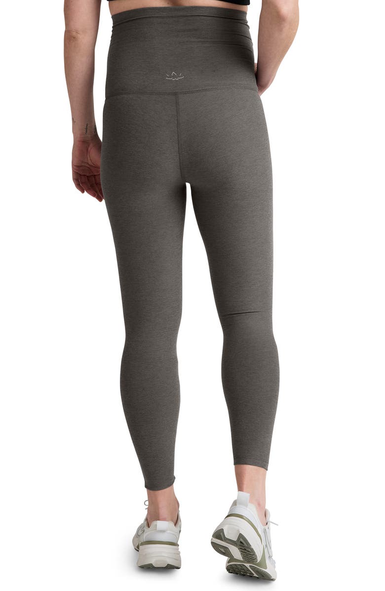 Beyond Yoga Empire Waist Maternity Leggings, Alternate, color, True Gray Heather