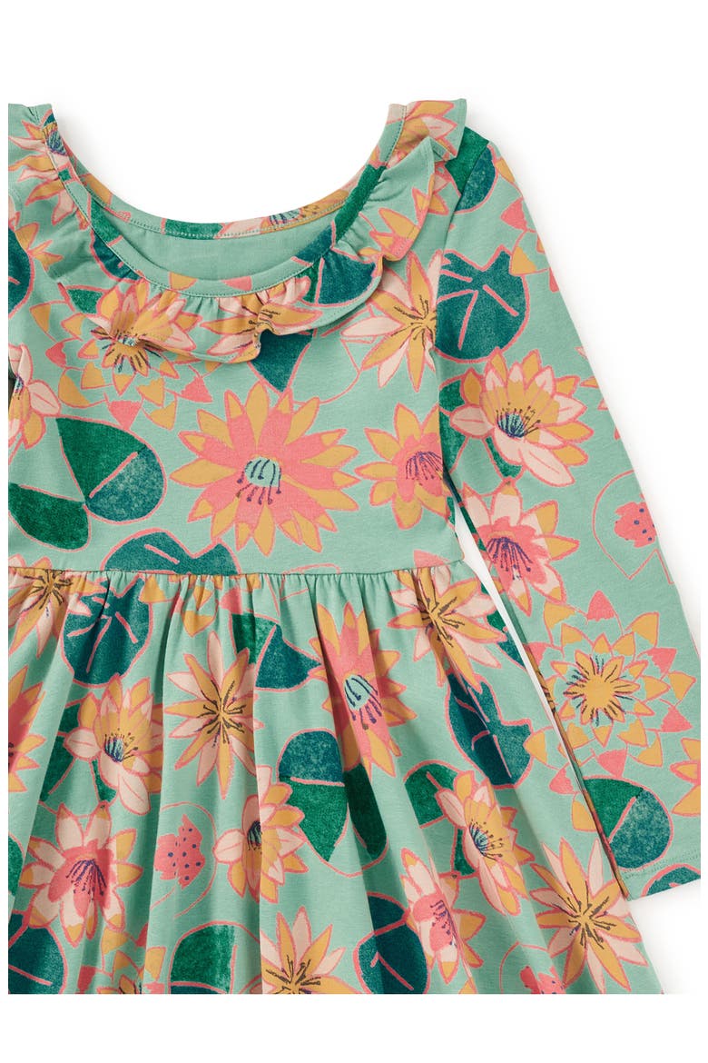 Ruffle Collar Ballet Dress, Alternate, color, Chalk Water Lillies