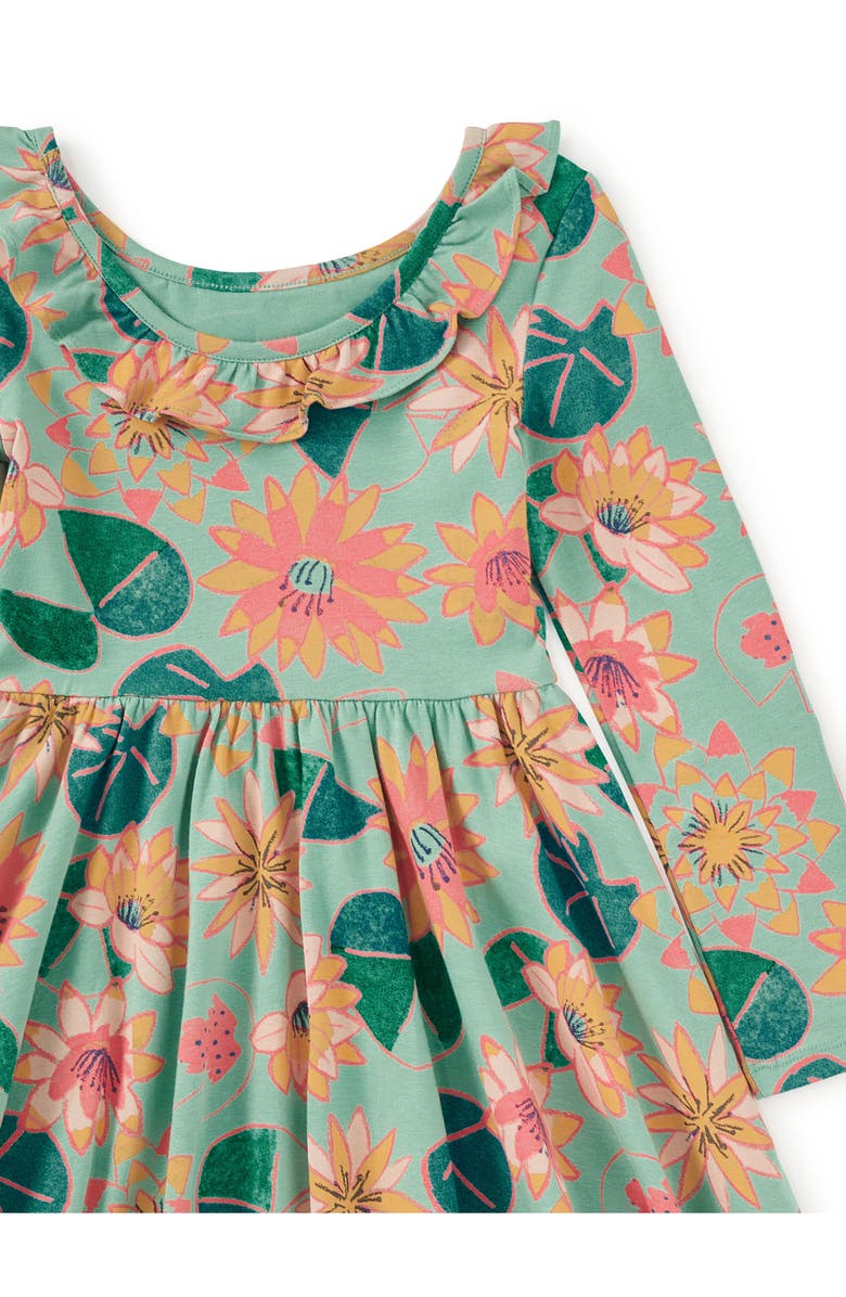 Tea Collection Ruffle Collar Ballet Dress, Alternate, color, Chalk Water Lillies