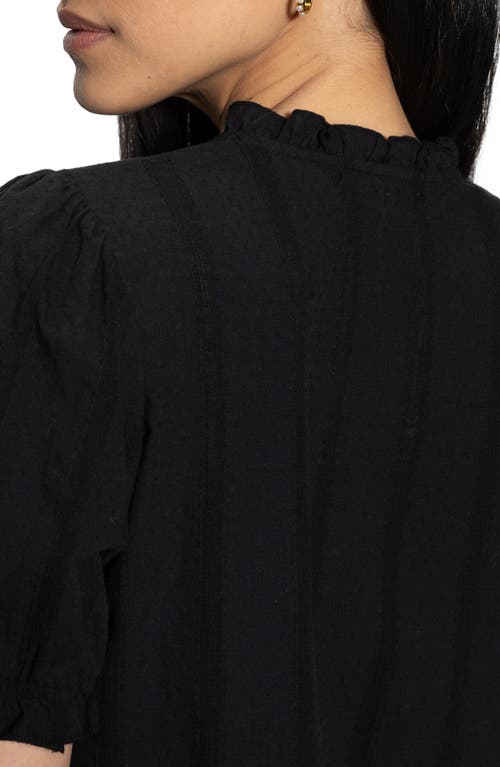 Sanctuary Fall Into You Cotton Button-up Top In Black