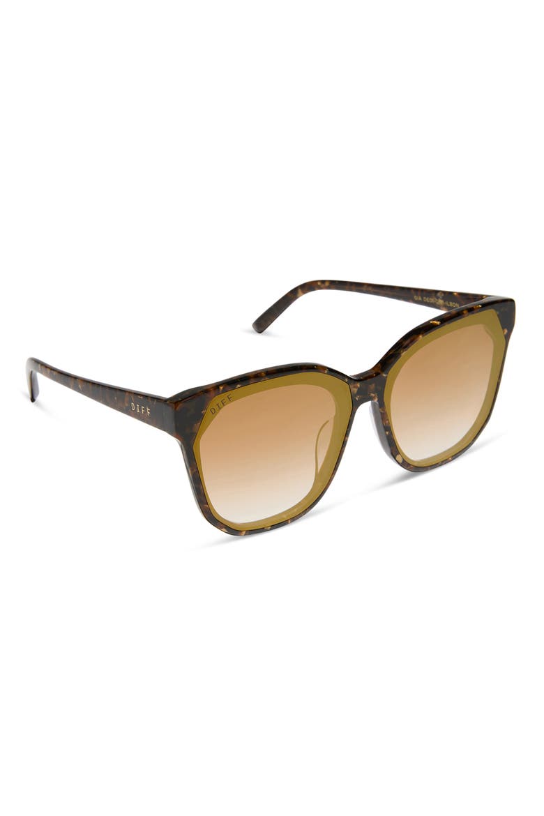 Gia 62mm Oversize Square Sunglasses, Alternate, color, GLITTER TORTOISE / BROWN GOLD