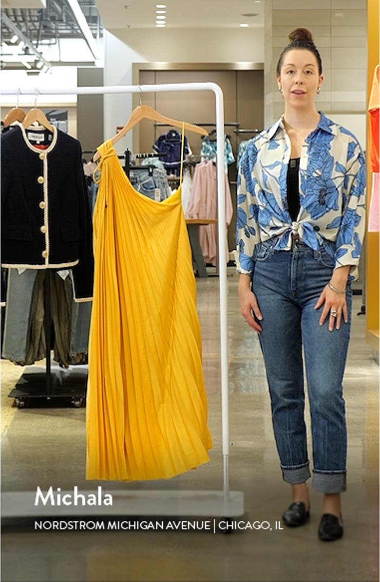 Cali Pleated One-Shoulder Maxi Dress, sales video thumbnail