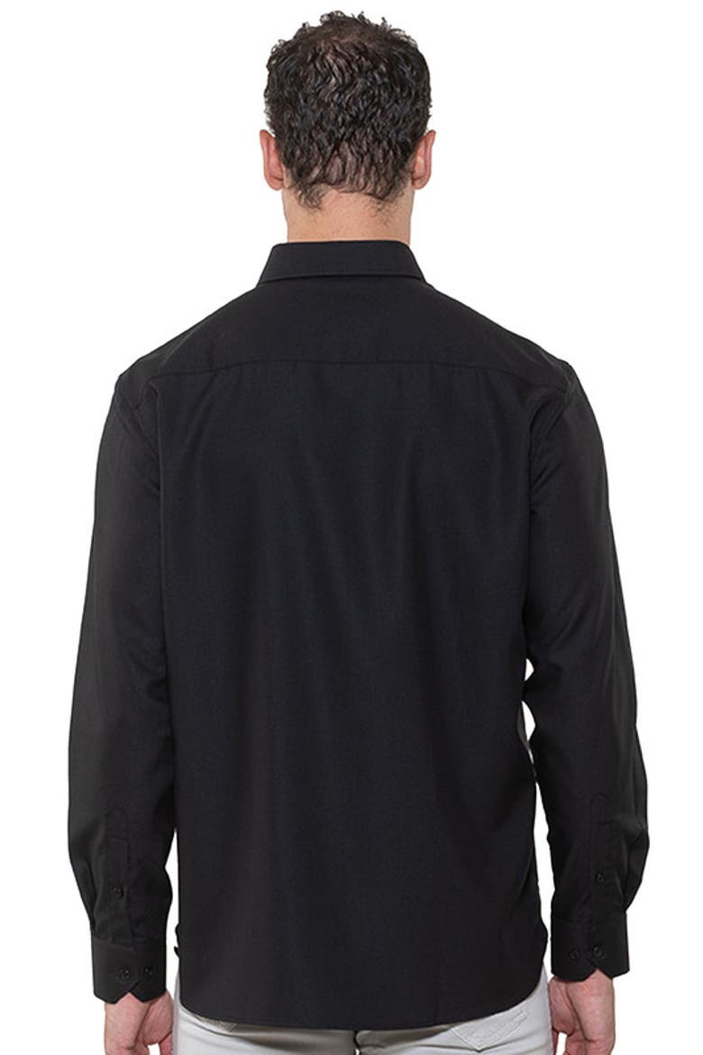 Micro Melange Knit Shirt, Alternate, color, Black