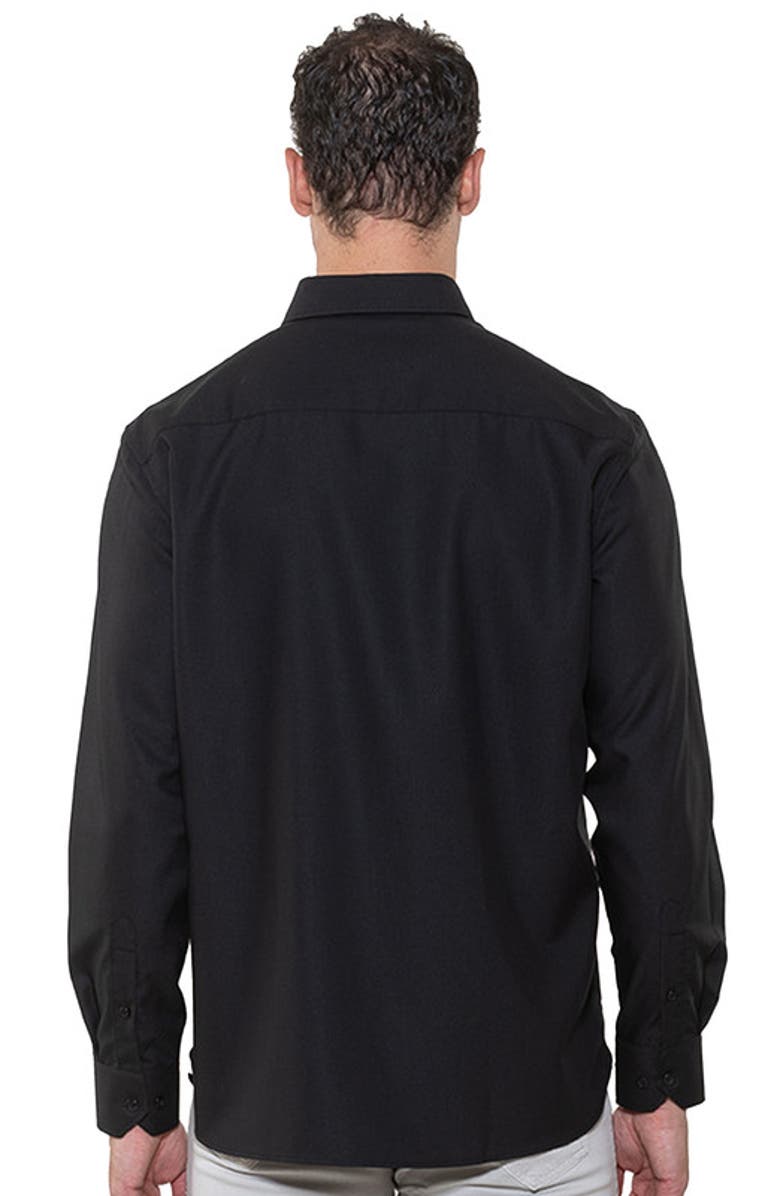 Luchiano Visconti Micro Melange Knit Shirt, Alternate, color, Black