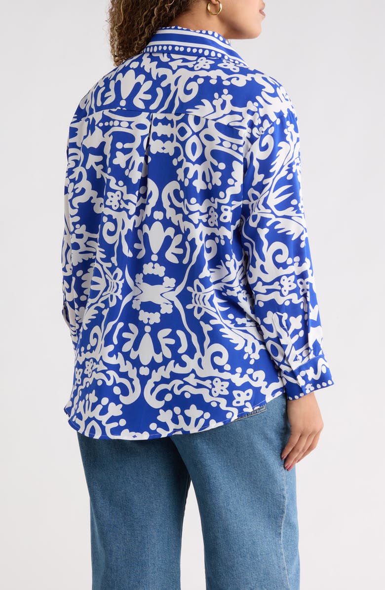 SUGARLIPS Shirt Tale Button-Up Shirt, Alternate, color, Bluewht