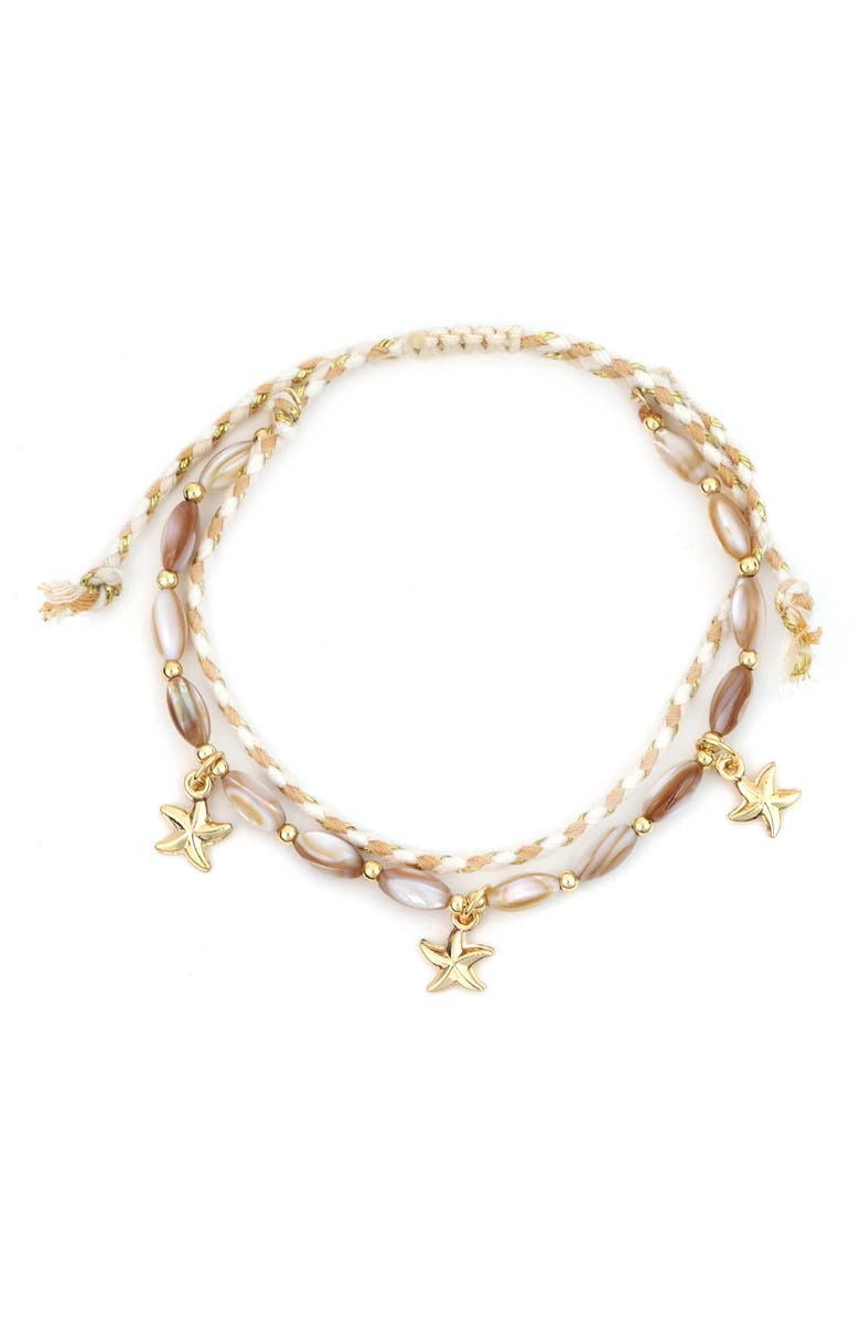 Panacea Starfish Charm Bracelet, Main, color, Ivory