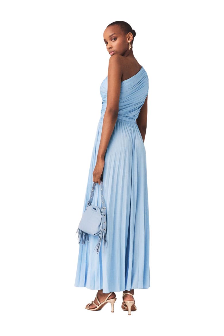 maje Asymmetrical pleated maxi dress (Women)