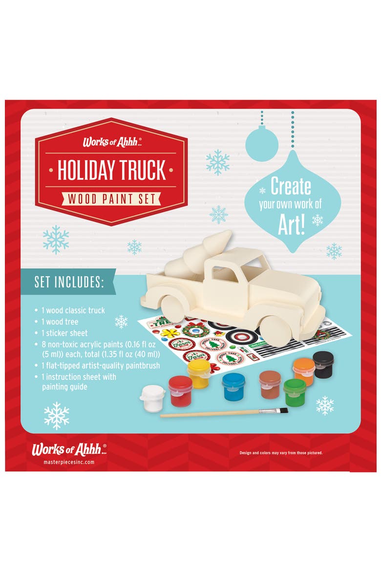 Holiday Truck Wood Paint Kit, Alternate, color, Multicolor