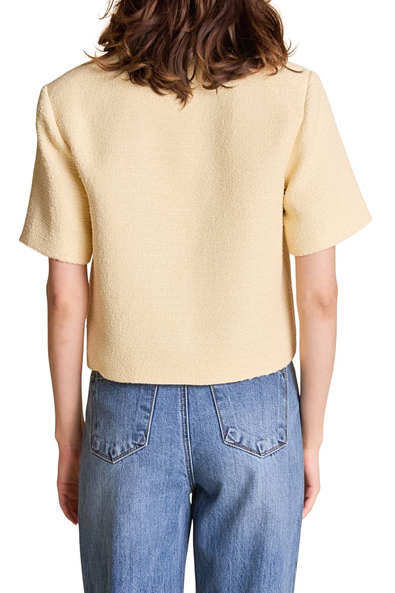 Tweed Short Sleeve Shirt, Alternate, color, BUTTER YELLOW
