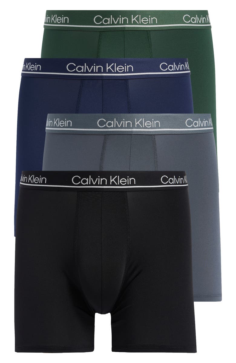 Calvin Klein Assorted 5-Pack Microfiber Boxer Briefs, Main, color, Klsgrn/ Blkwsilv/ Trbsilvpct