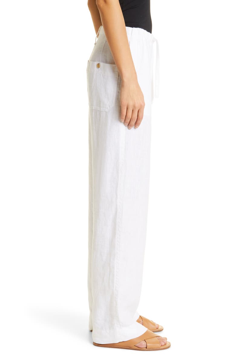 Tie Front Pull-On Pants, Alternate, color, OPTIC WHITE