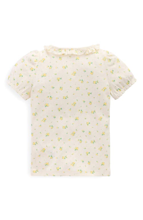 Mini Boden Kids' Floral Pointelle Cotton T-shirt In Rosebud Floral