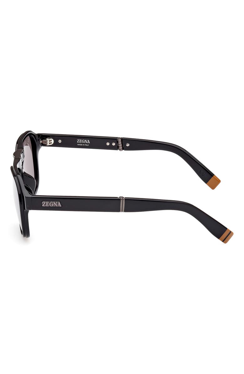 ZEGNA 53mm Round Sunglasses, Alternate, color,