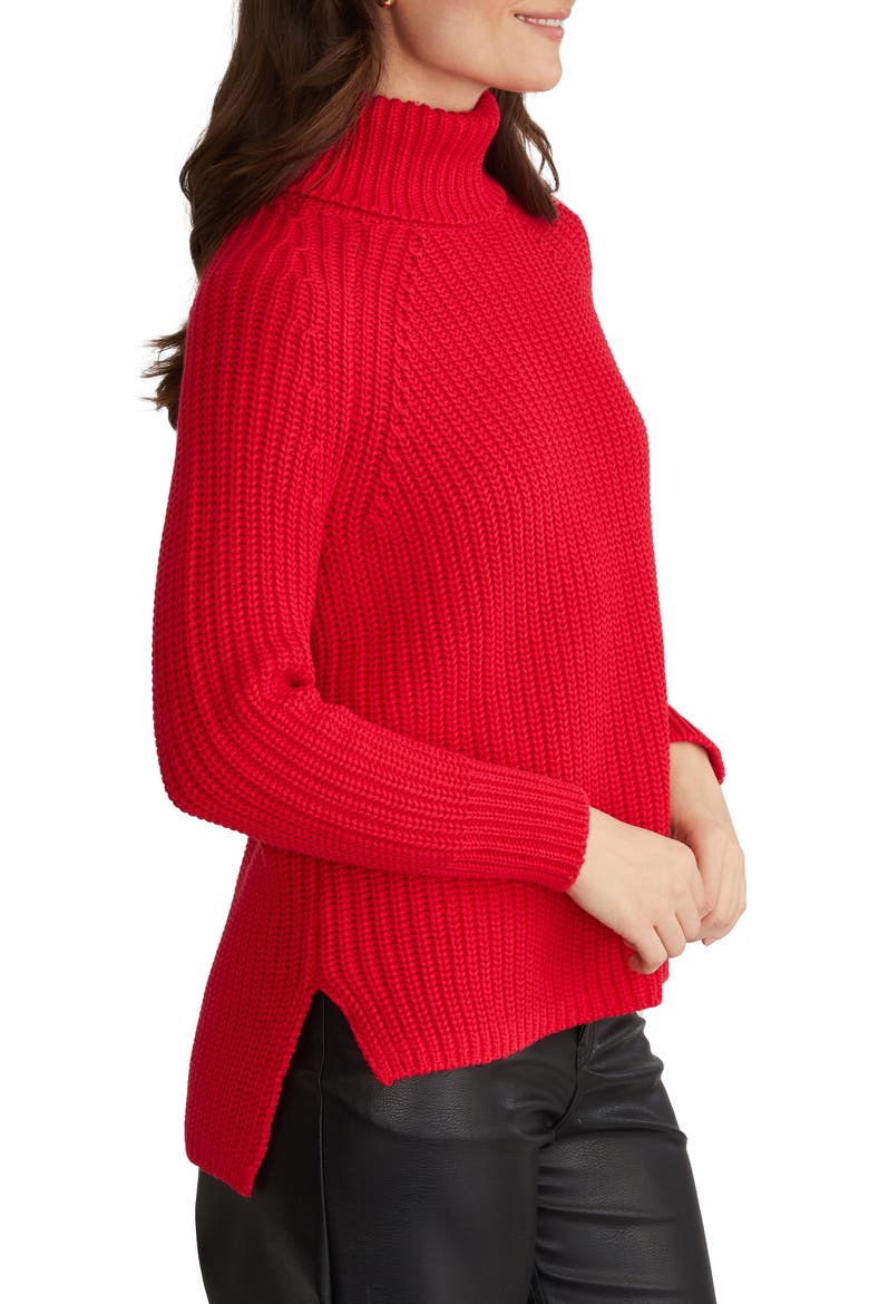 Stella Cotton Turtleneck Sweater, Alternate, color, CHERRY RED