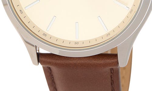 Fossil Fenmore Three-hand Quartz Leather Strap Watch, 44mm In Brown