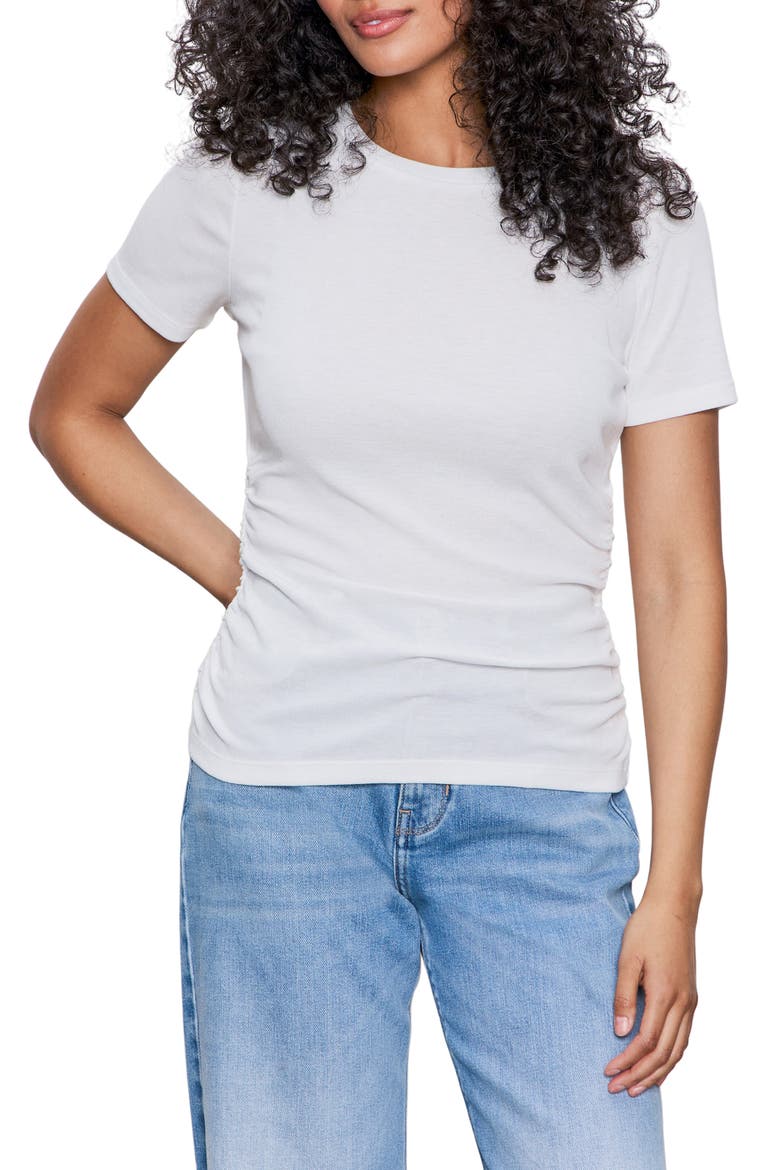 Dressy Side Ruched Top, Main, color, WHITE
