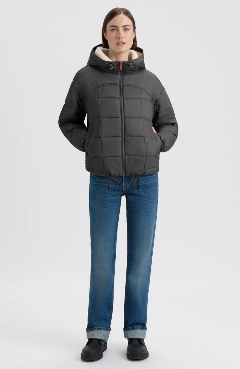 Hunter Camille Crinkle Puffer Jacket, Alternate, color, Black