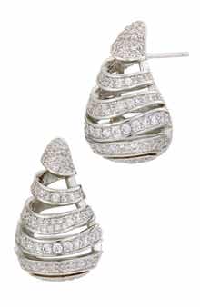 SAVVY CIE JEWELS Conical Cubic Zirconia Drop Earrings