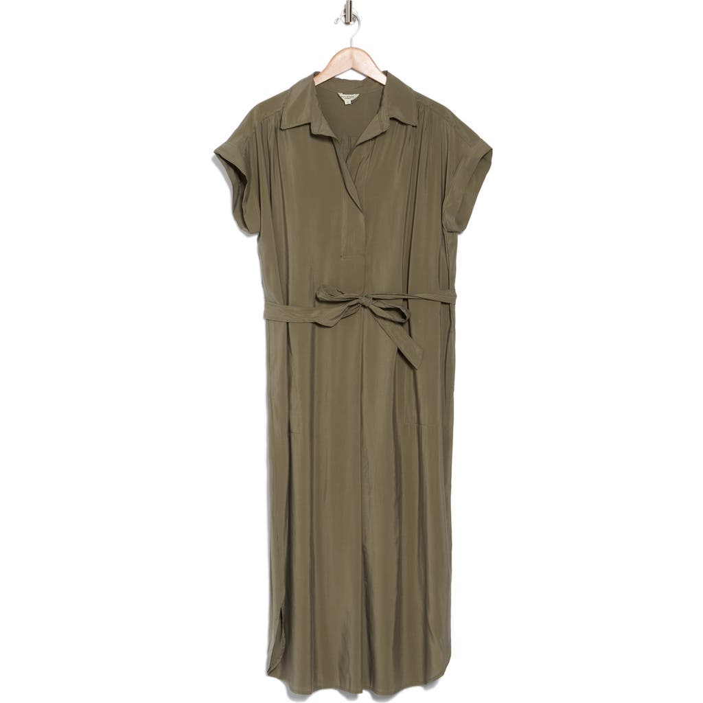 Max Studio Short Sleeve Maxi Shirtdress In Sage-sage