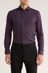 SOUL OF LONDON Check Stretch Button-Up Shirt