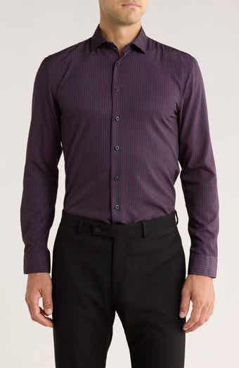 SOUL OF LONDON Check Stretch Button-Up Shirt