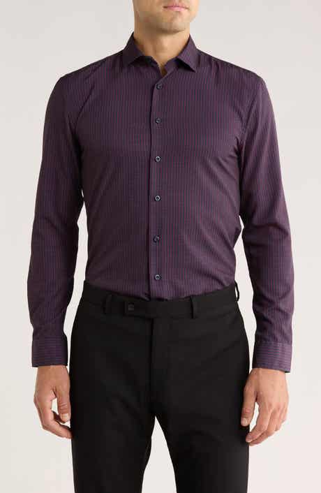 SOUL OF LONDON Check Stretch Button-Up Shirt