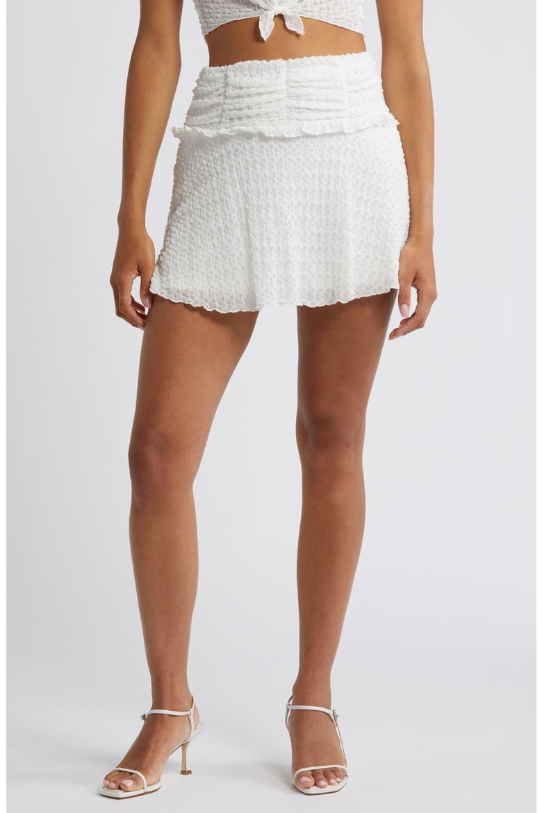 Mila Textured Miniskirt, Main, color, SNOW WHITE