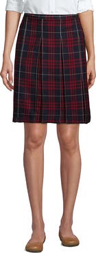 Lands' End School Uniform Young Plaid Box Pleat Skirt Top of the Knee