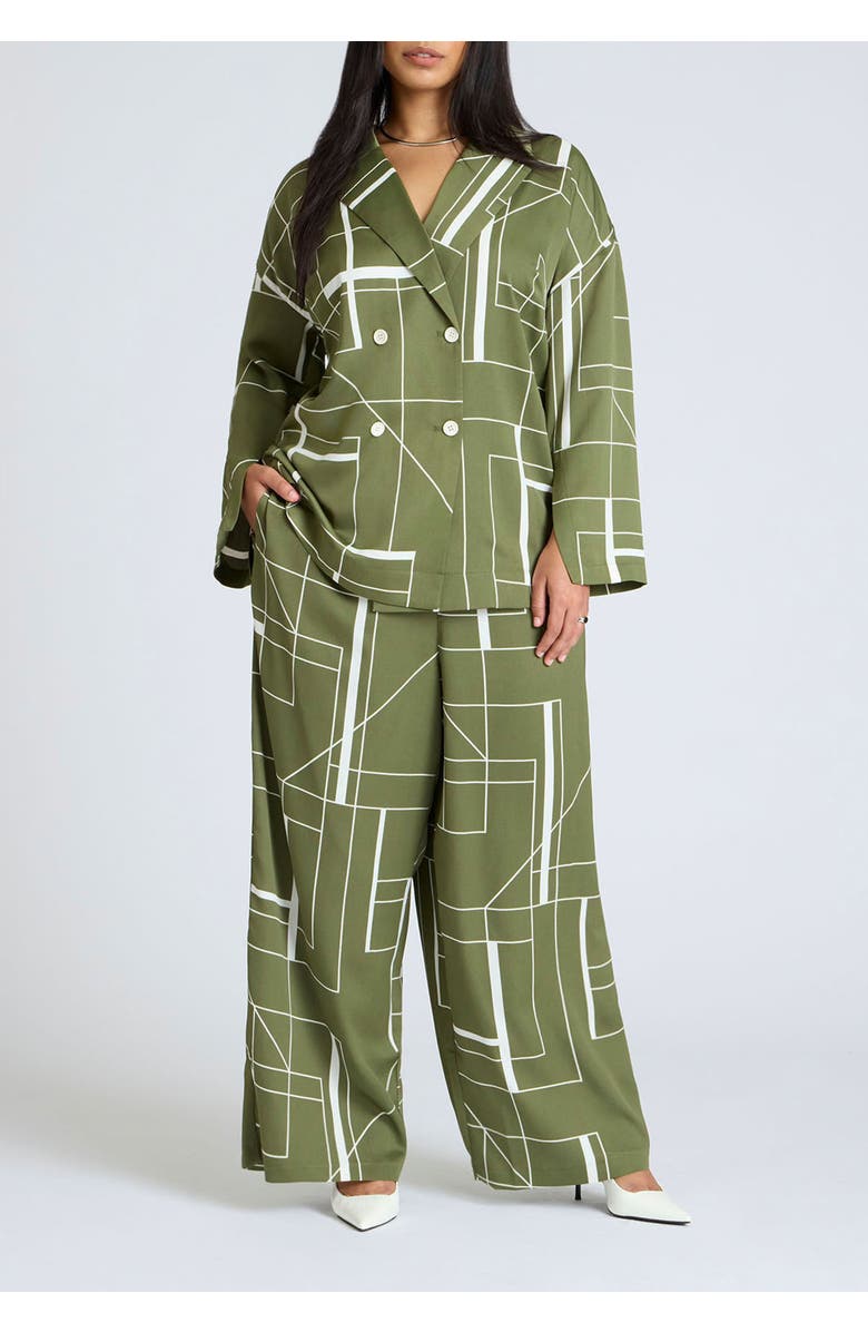 ELOQUII Double Breasted Oversized Shirt, Alternate, color, 