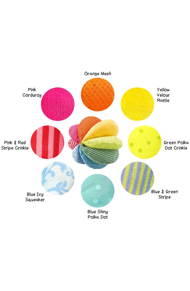 HABA Rainbow Baby Ball - Machine Washable Baby Sensory Toys - Ideal Baby Toy for Teething, Tummy Time Toys for Ages 6 Months & up, Alternate, color, Multi