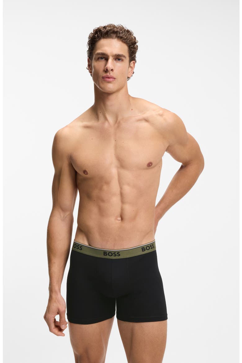 3-Pack Power Stretch Cotton Boxer Briefs, Alternate, color, BLACK