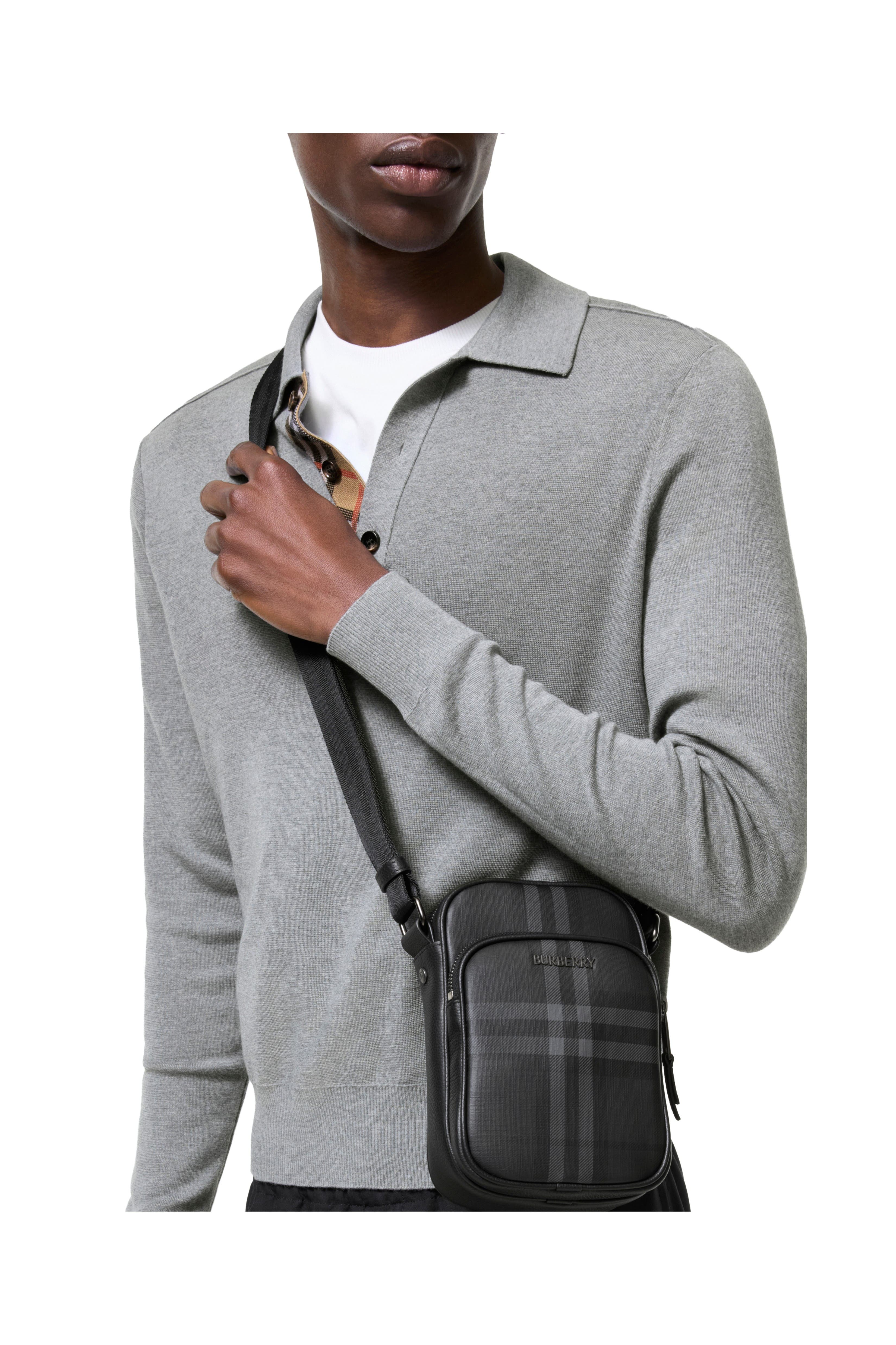 Mini City Check Crossbody Bag, Alternate, color, Iron grey