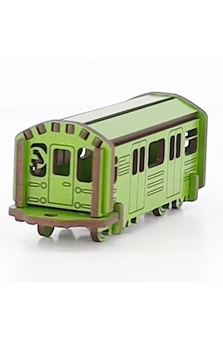 Little & Wood Woodle Nyc Subway 4 Train 3D Wooden Set, Alternate, color, 