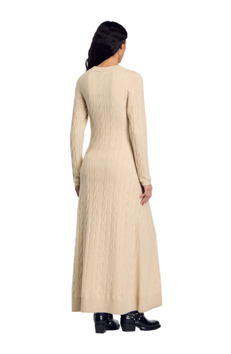 SANDRO Cable knit maxi dress, Alternate, color, 