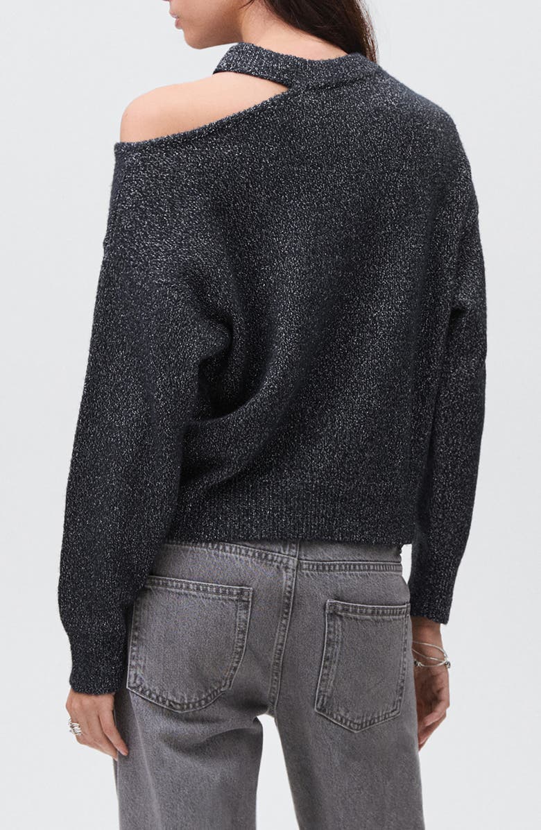 MANGO TEEN Cutout Sweater, Alternate, color, Navy