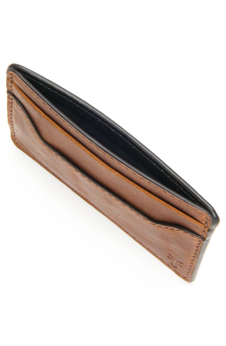 Frye Logan Leather Money Clip Card Case, Alternate, color, Cognac