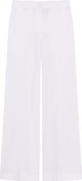 Theory Linen Blend Wide Leg Pants